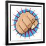 Vintage Pop Art Punching Fist-jorgenmac-Framed Premium Giclee Print