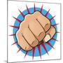 Vintage Pop Art Punching Fist-jorgenmac-Mounted Premium Giclee Print