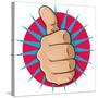 Vintage Pop Art Thumbs Up-jorgenmac-Stretched Canvas