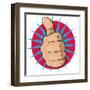 Vintage Pop Art Thumbs Up-jorgenmac-Framed Art Print