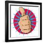 Vintage Pop Art Thumbs Up-jorgenmac-Framed Art Print