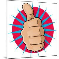 Vintage Pop Art Thumbs Up-jorgenmac-Mounted Art Print