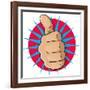 Vintage Pop Art Thumbs Up-jorgenmac-Framed Art Print