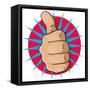 Vintage Pop Art Thumbs Up-jorgenmac-Framed Stretched Canvas