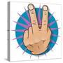 Vintage Pop Two Fingers Up Gesture-jorgenmac-Stretched Canvas