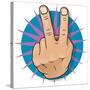 Vintage Pop Two Fingers Up Gesture-jorgenmac-Stretched Canvas