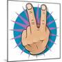 Vintage Pop Two Fingers Up Gesture-jorgenmac-Mounted Premium Giclee Print