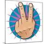 Vintage Pop Two Fingers Up Gesture-jorgenmac-Mounted Art Print