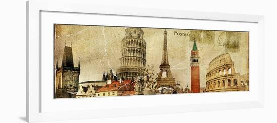 Vintage Postal Card - European Holidays-Maugli-l-Framed Art Print