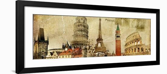 Vintage Postal Card - European Holidays-Maugli-l-Framed Art Print