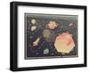 Vintage Postcard of Spaceship in Abstract Space-Andrey Saprykin-Framed Art Print