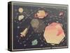 Vintage Postcard of Spaceship in Abstract Space-Andrey Saprykin-Stretched Canvas