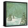 Vintage Postcard with Christmas Trees, Snow (Jpeg Version)-Alkestida-Framed Stretched Canvas