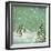 Vintage Postcard with Christmas Trees, Snow (Jpeg Version)-Alkestida-Framed Art Print