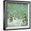 Vintage Postcard with Christmas Trees, Snow (Jpeg Version)-Alkestida-Framed Premium Giclee Print