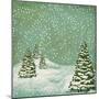 Vintage Postcard with Christmas Trees, Snow (Jpeg Version)-Alkestida-Mounted Premium Giclee Print