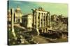 Vintage Postcard with Foro Romano-melis-Stretched Canvas
