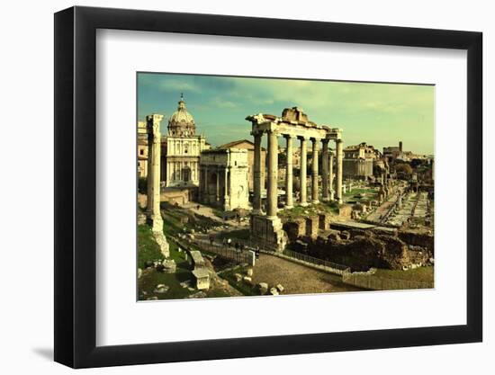 Vintage Postcard with Foro Romano-melis-Framed Photographic Print