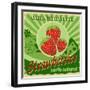 Vintage Poster For Strawberries Farm-radubalint-Framed Art Print