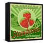 Vintage Poster For Strawberries Farm-radubalint-Framed Stretched Canvas