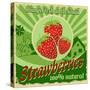 Vintage Poster For Strawberries Farm-radubalint-Stretched Canvas