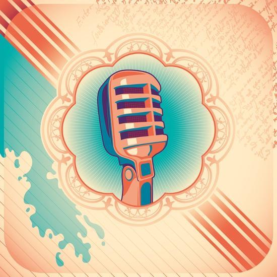 Vintage Poster with Microphone. Vector Illustration.' Prints - Radoman  Durkovic | AllPosters.com