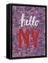 Vintage Poster with Quote Hello New York-ircy-Framed Stretched Canvas