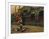 Vintage Print of a Roman Gladiator with His Defeated Opponent-Stocktrek Images-Framed Art Print