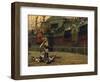 Vintage Print of a Roman Gladiator with His Defeated Opponent-Stocktrek Images-Framed Art Print