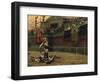 Vintage Print of a Roman Gladiator with His Defeated Opponent-Stocktrek Images-Framed Art Print