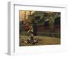 Vintage Print of a Roman Gladiator with His Defeated Opponent-Stocktrek Images-Framed Art Print