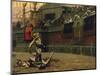 Vintage Print of a Roman Gladiator with His Defeated Opponent-Stocktrek Images-Mounted Art Print