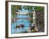 Vintage Print of Ben Franklin Being Greeted Along the Bank of a River in France-Stocktrek Images-Framed Photographic Print