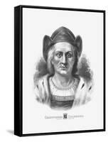 Vintage Print of Christopher Columbus-Stocktrek Images-Framed Stretched Canvas
