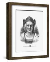 Vintage Print of Christopher Columbus-Stocktrek Images-Framed Art Print