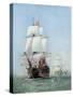 Vintage Print of Hms Victory of the Royal Navy-Stocktrek Images-Stretched Canvas