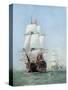 Vintage Print of Hms Victory of the Royal Navy-Stocktrek Images-Stretched Canvas