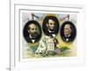 Vintage Print of Presidents James Garfield, Abraham Lincoln, and William Mckinley-Stocktrek Images-Framed Art Print