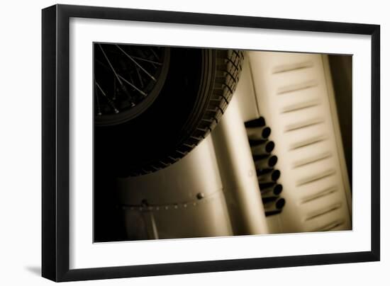 Vintage Racing Car with Exhaust and Air Vents Close Up-Will Wilkinson-Framed Photographic Print