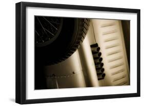 Vintage Racing Car with Exhaust and Air Vents Close Up-Will Wilkinson-Framed Photographic Print