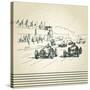 Vintage Racing Cars-canicula-Stretched Canvas