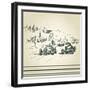 Vintage Racing Cars-canicula-Framed Art Print