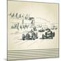 Vintage Racing Cars-canicula-Mounted Art Print