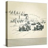 Vintage Racing Cars-canicula-Stretched Canvas