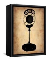 Vintage Radio Microphone-NaxArt-Framed Stretched Canvas