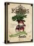 Vintage Radish Seed Packet-null-Stretched Canvas