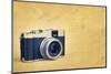 Vintage Rangefinder Style Camera on a Textured Background with Space for Text-Kamira-Mounted Photographic Print