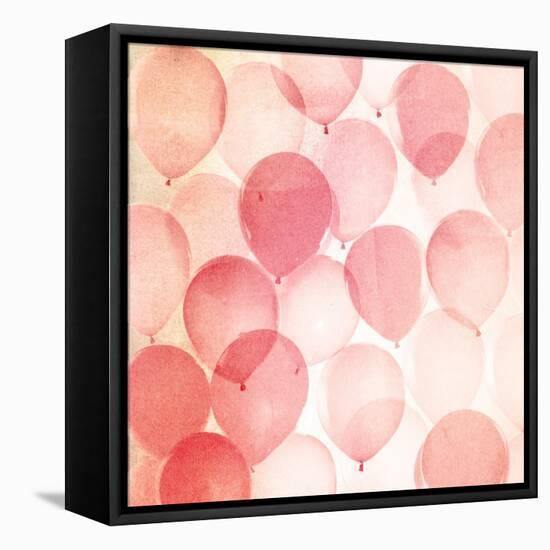 Vintage Red Balloons B-THE Studio-Framed Stretched Canvas