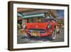 Vintage Red Car-Robert Kaler-Framed Photographic Print