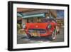 Vintage Red Car-Robert Kaler-Framed Photographic Print